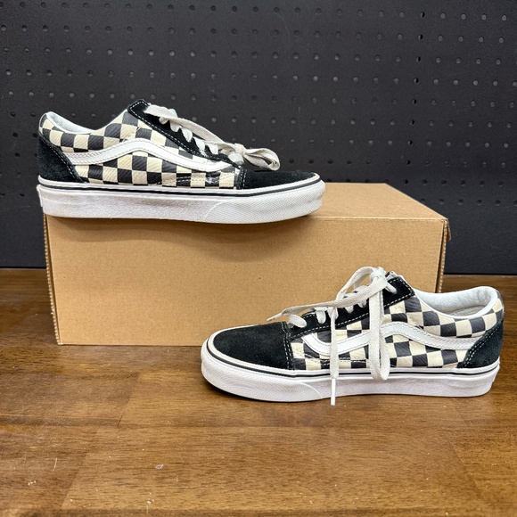 Used W/O Box! Women's Vans Old Skool Classic Black & White Checkered Size 6 - Picture 2 of 6
